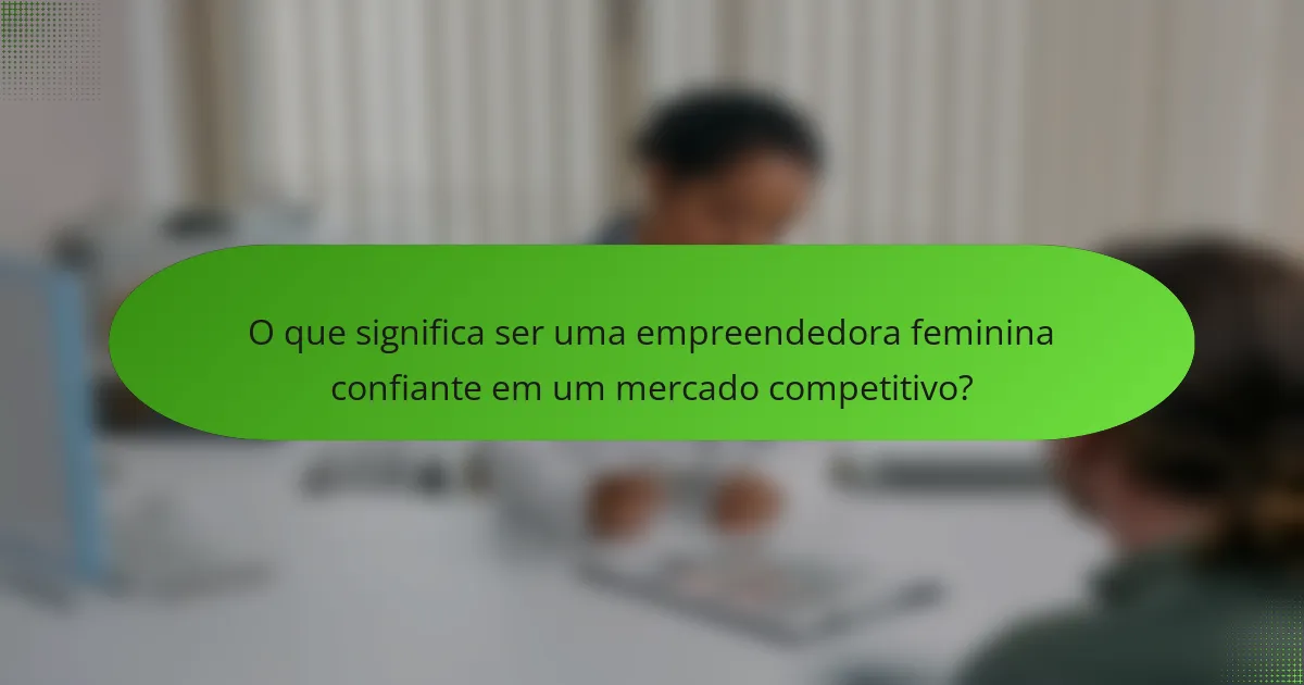 O que significa ser uma empreendedora feminina confiante em um mercado competitivo?