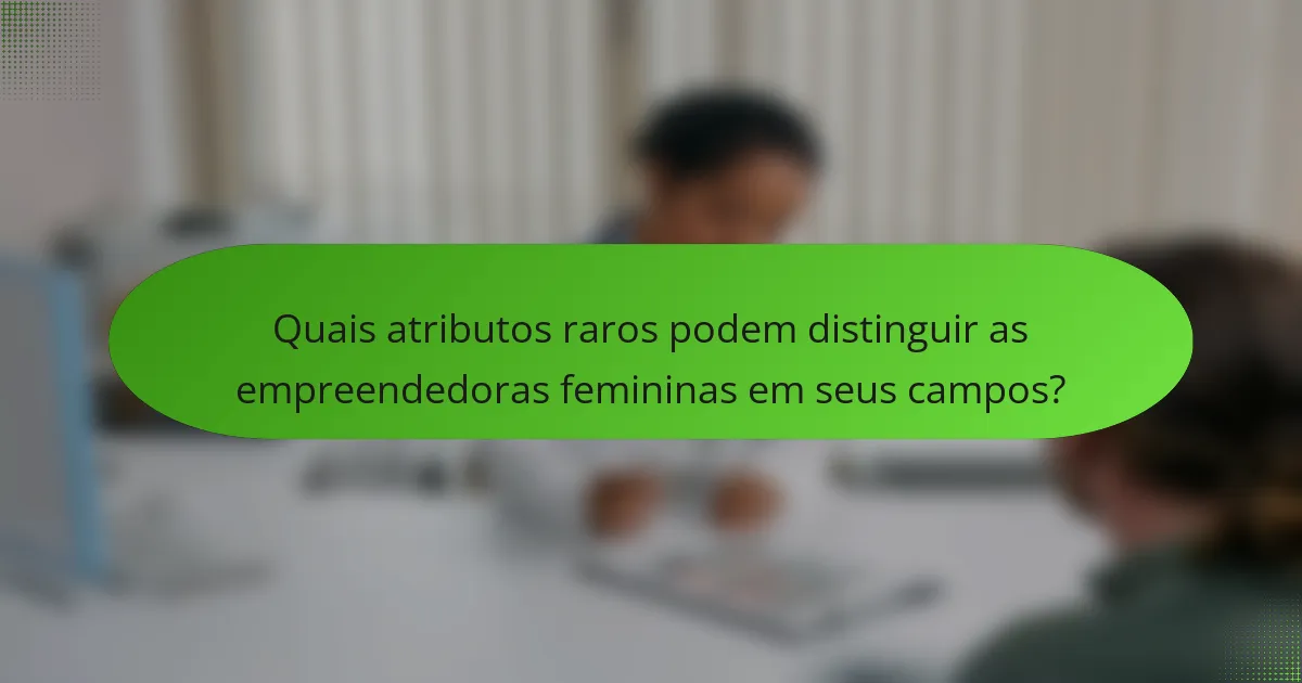 Quais atributos raros podem distinguir as empreendedoras femininas em seus campos?